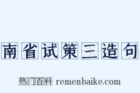 南省试策三造句是什么意思的图片